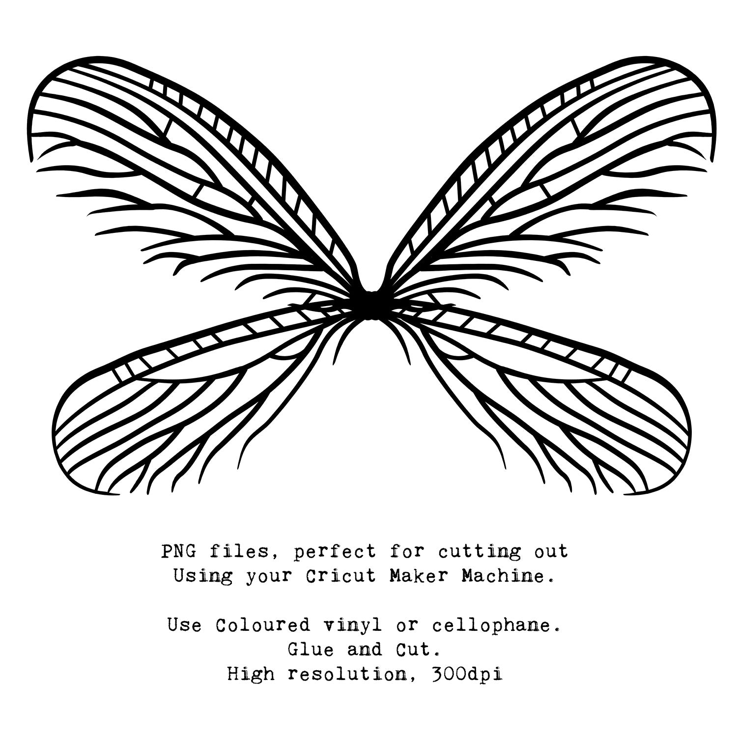 SVG & PNG Fairy Wing files for Cricut or Silhouette Cameo Cutting Machine. To create wearable fairy wings, in adult or children sizes.  Use this clipart design for Halloween Costumes, Fantasy or Cosplay or photography. These are Individual Wing Pieces, for you to cut and assemble. This is a digital product.